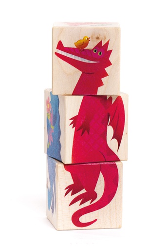 Bajo - Cubes puzzle dragons - 3 pièces