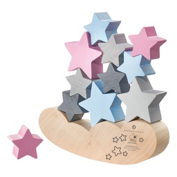 Selecta - Balancier - Jeu d'équilibre avec 11 étoiles et 1 nuage en bois