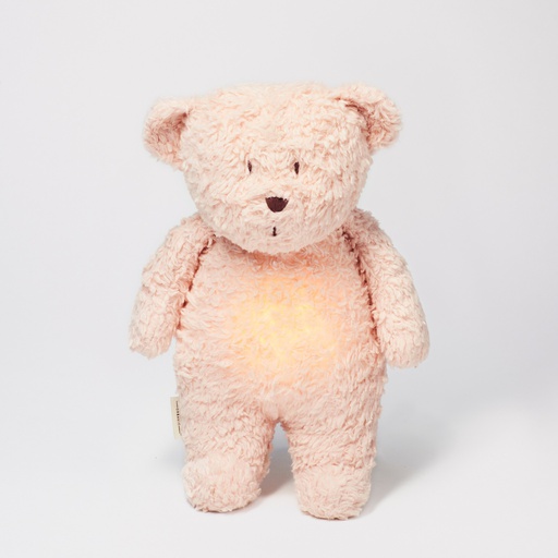 Moonie - Peluche veilleuse musicale - Ourson en coton BIO - Rose [MR02]