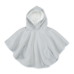 [383CADUM92HU] Bemini - Poncho de Voyage 9/36m - Tetra jersey + teddy - Gris