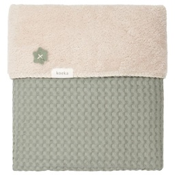 Koeka - Couverture pour Lit Bébé Teddy Oslo 75X100 - Shadow Green/Soft Sand