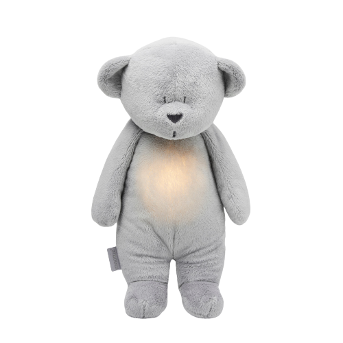 Moonie - Peluche veilleuse musicale - Ourson - Gris