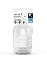 Suavinex - Lot de 2 Tétines rondes SX Pro en silicone - +3m - Débit Moyen