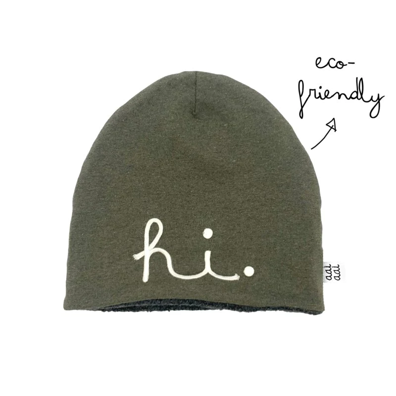 Aai Aai – Bonnet hiver en coton doublé – Kaki