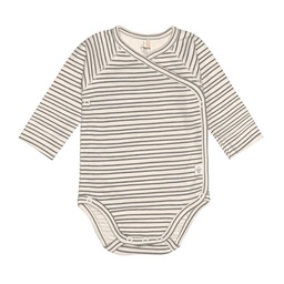 Lassig - Body Bébé Naissance Manches Longues - GOTS Cozy Colors, Rayé Gris Anthracite